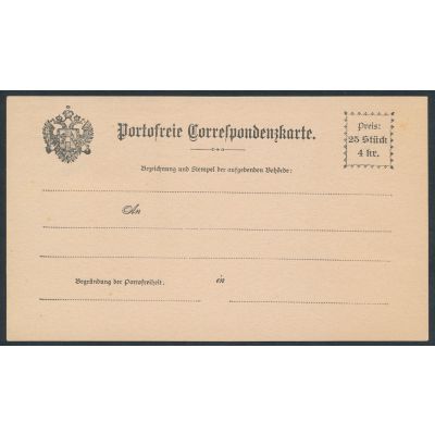 portofreie Korrespondenzkarten 1885