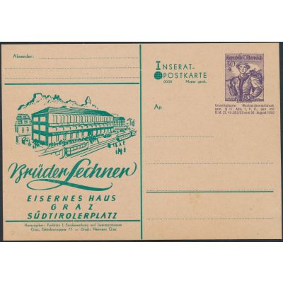 Inserat-Postkarte 1950