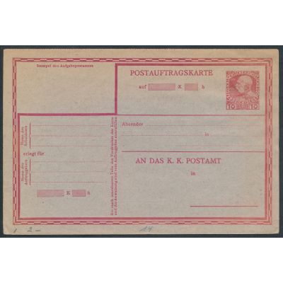 Postauftragskarte 1913