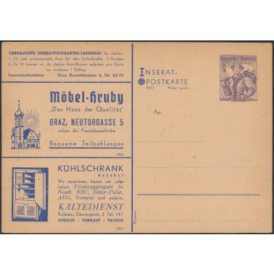 Inserat-Postkarte 1951