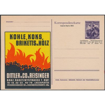 Inserat-Postkarte 1951
