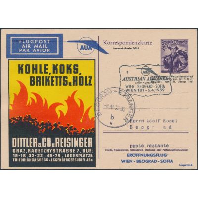 Inserat-Postkarte 1951