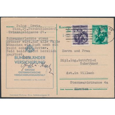 Inserat-Postkarte 1951
