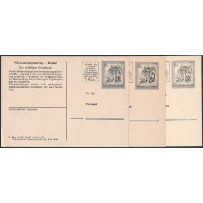 3 Nachsendungskarten 1977/79
