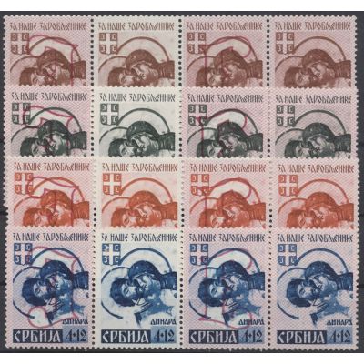 Serbien, Mi 54-57 AIII+II+AIV+AI