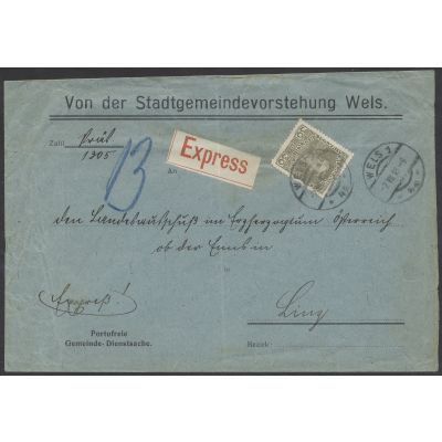 Los 313, nur Expressgebühr geklebt