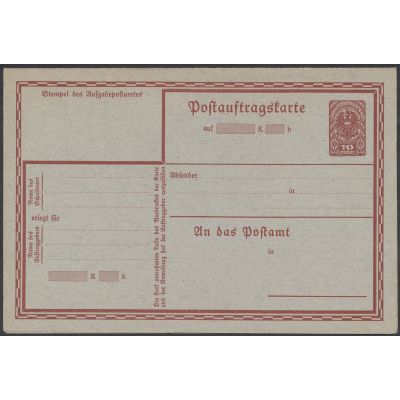 Postauftragskarte 1920