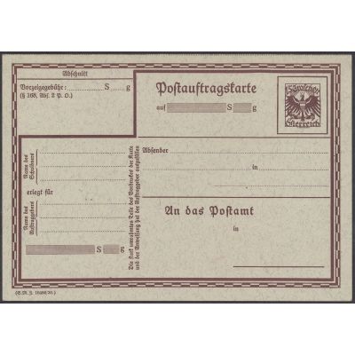 Postauftragskarte 1930