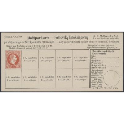 Postsparkarte 1883 böhm.