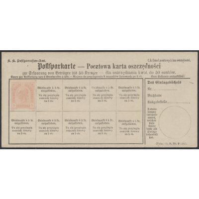 Postsparkarte 1890 polnisch