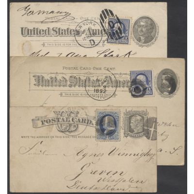 3 Postal Cards nach Europa