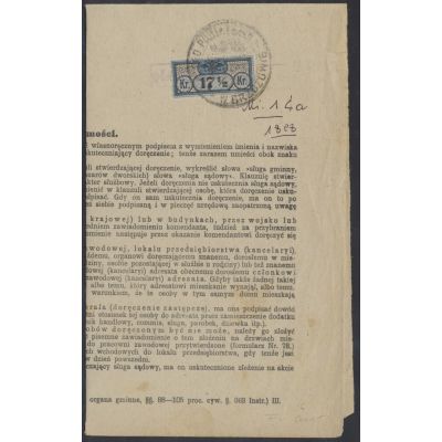 Gerichts-Zustellmarke 17 1/2 Kreuzer