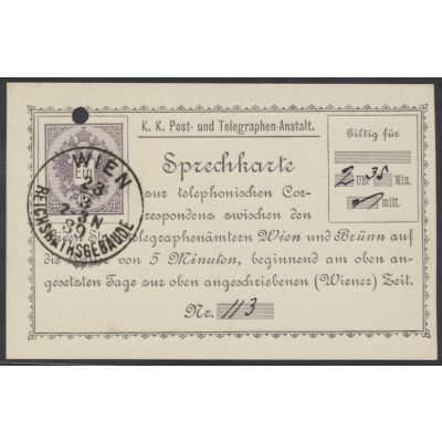 Telefon-Sprechkarte 1886