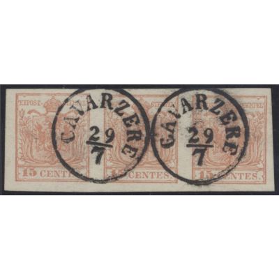 15 Centesimi Dreierstreifen