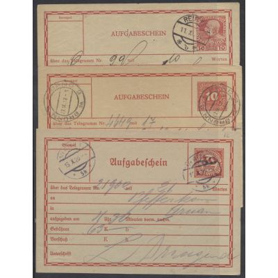 3 Telegramm-Aufgabescheine