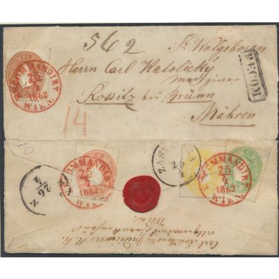 Los 229, Vierfarben-Frankatur