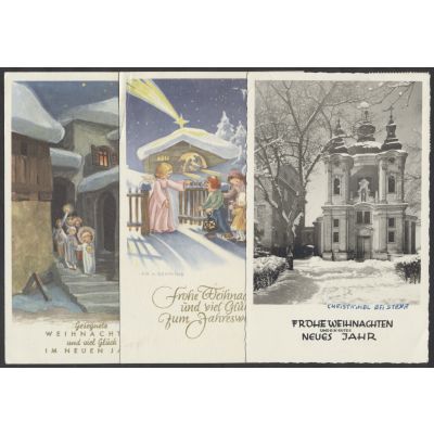 3 Christkindlkarten 1954