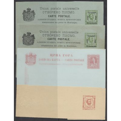4 Ganzsachen Montenegro
