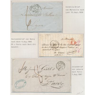 4 Vorphila-Briefe Frankreich
