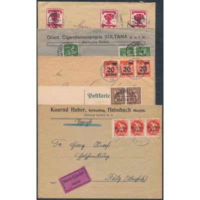 Lot Mehrfach-Frankaturen