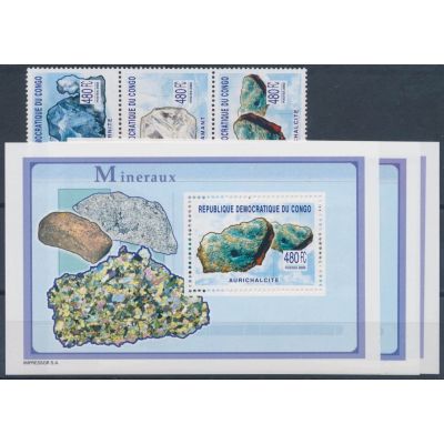 Kongo, Mi 1767-69A + Bl. 164-166