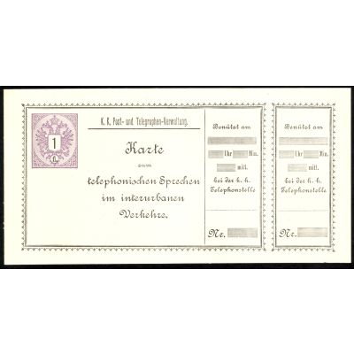 Telefon-Sprechkarte 1889