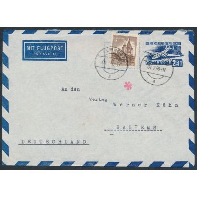 Luftpost-Umschlag 1954