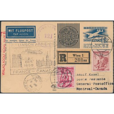 Private Flugpostkarte 1950