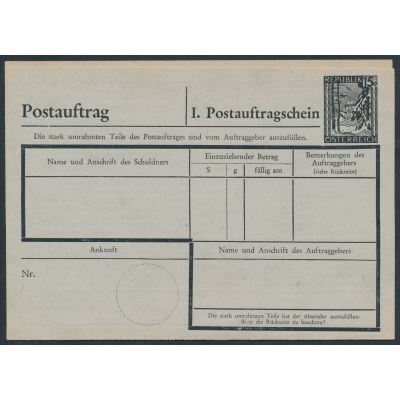Postauftragskarte 1946