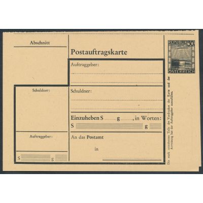 Postauftragskarte 1946