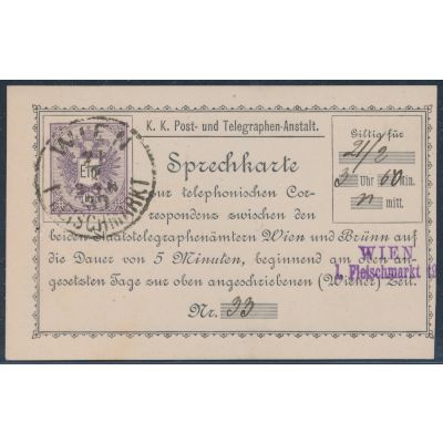 Telefon-Sprechkarte 1886