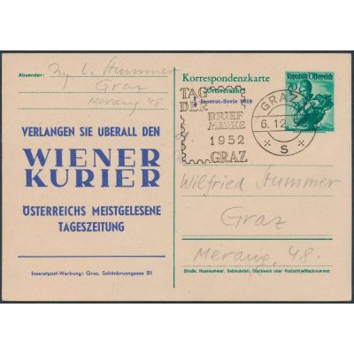 Inserat-Postkarte 1951