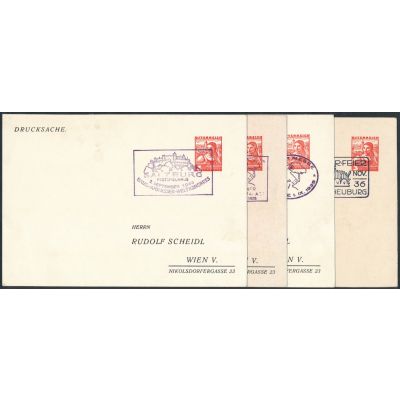 4 Privatpostkarten 1935/36