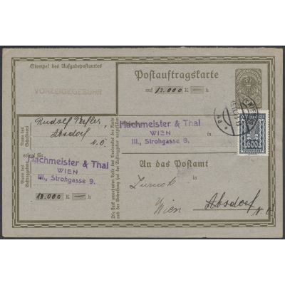 Postauftragskarte 1920