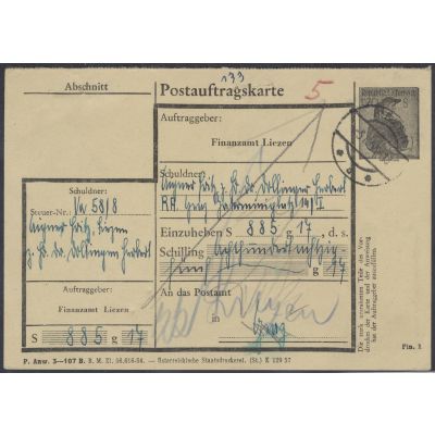 FA-Postauftragskarte 1957