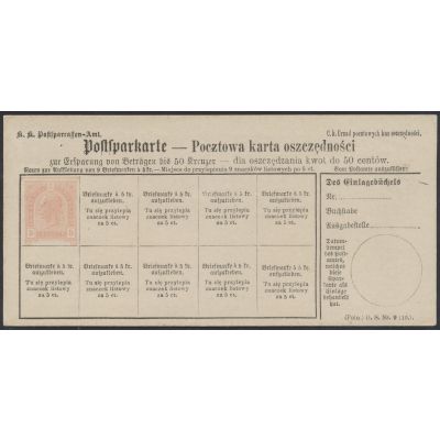 Postsparkarte 1890 polnisch