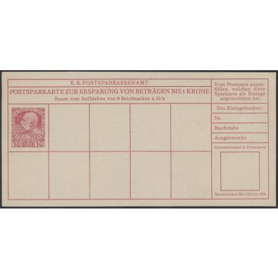 Postsparkarte 1916 deutsch