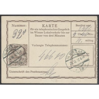 Telefon-Sprechkarte 1908